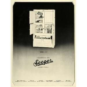  1928 Ad Seeger Cabinet Model 1115 Refrigerator Vintage 