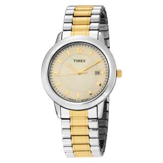Timex Mens Classic INDIGLO Two Tone Expansion Band Stainless Steel 