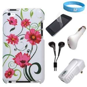  Back Cover Spring Flower Case for iPod Touch 4G + Clear Screen 