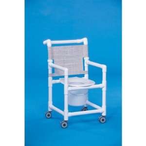 Shower Chair Commode Clearance Height: 20, Mesh Backrest Color: White