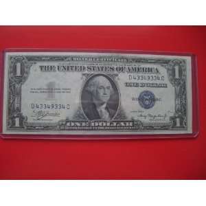 1935 A $1 Silver Certificate One Dollar Blue Seal Bill Note D 43349334 