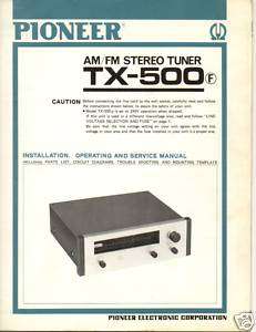 Original Service Manual Pioneer TX 500 Tuner  