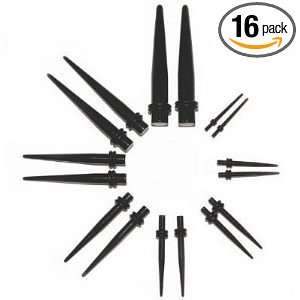 Pieces Black Ear Tapers Acrylic Taper Stretching Kit Hole Tapers Sizes 