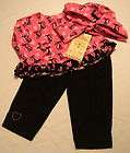 NWT Chicken Noodle Girls 3pc Kitty Top Pants Hat 2T 2