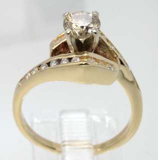 UNIQUE .70CT CHAMPAGNE ROUND DIAMOND CHANNEL 14K YG ENGAGEMENT RING $ 