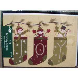  Hallmark Christmas Boxed Cards BXC1227 Snowman Stockings 