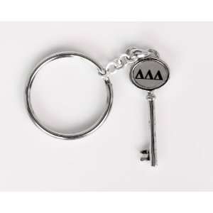  Delta Delta Delta Sorority Key Pendant Keychain   Silver Jewelry
