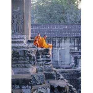  Buddhist Monks at the Temple Complex of Angkor Wat, Angkor 