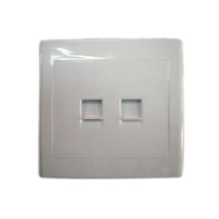 New Double RJ45 Wall Face Network Socket Outlet White  