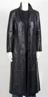 Womens Leather Full Length Matrix Coat Black or Brown  