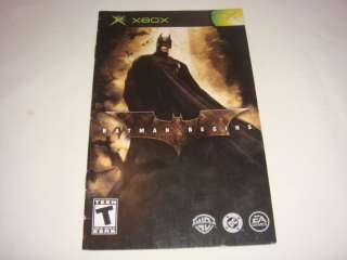 Manual ONLY for Batman Begins   Original Xbox game Instruction Booklet 