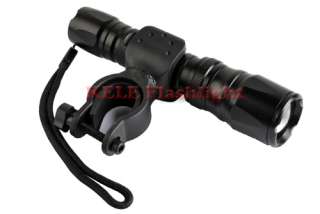   ZOOM CREE XM L T6 LED Zoomable Flashlight Torch Bike Bicycle Mount Set