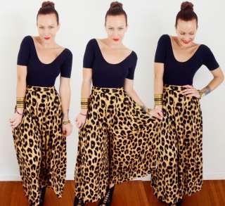 NEW Vintage Inspired LEOPARD ANIMAL PRINT High Waisted Dress PANTS*XS 