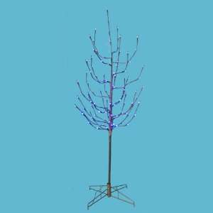   Brown Artificial Christmas Twig Tree   Purple Lights