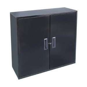 Two Door Utility Cabinet with Two Adjustable Shelves (black) (30H x 