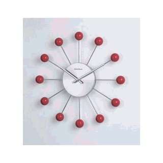  George Nelson Atomic Wood Ball Wall Clock Xmas Red Retro 