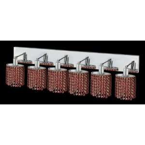 Mini 6 Light Oblong Canopy Ellipse Wall Sconce in Chrome Crystal Color 