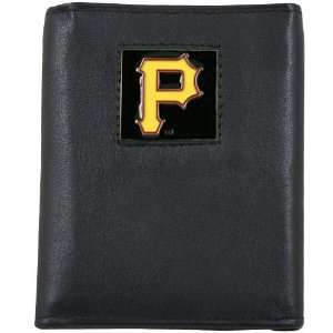   MLB Pittsburgh Pirates Black Tri Fold Leather Executive Wallet Sports