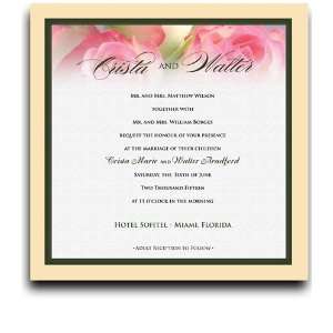  210 Square Wedding Invitations   Rose Pink Twins Office 